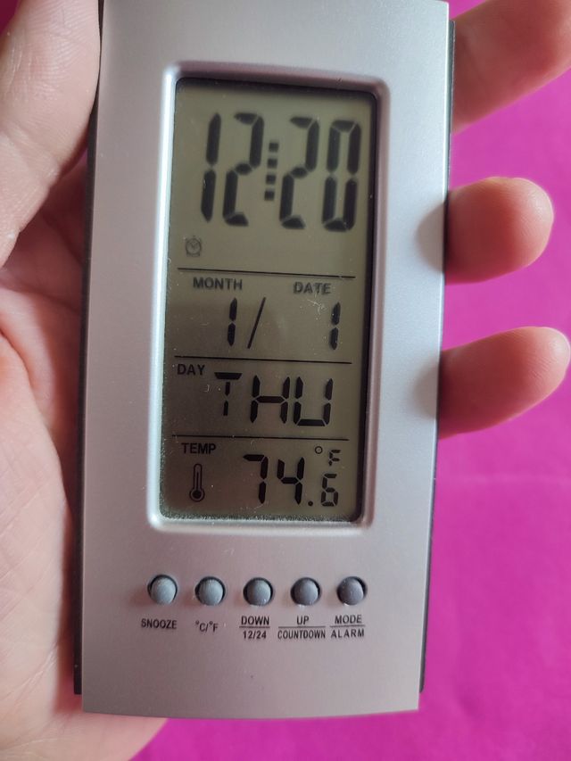 sveglia Digitale Argento Bianco con pila