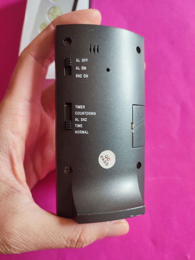 sveglia Digitale Argento Bianco con pila