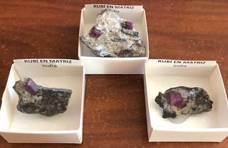 Lote 3 Rubíes Bruto Matriz India + Regalo