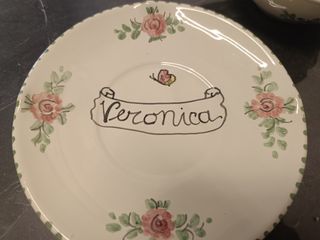 Tazza e piattino Paperina ceramica di Orvieto