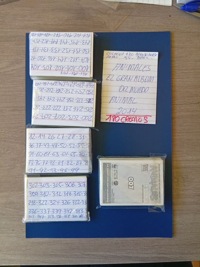 Lote Cromos Animales 2014