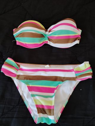 Bikini de rayas multicolor