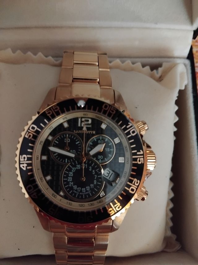 Reloj Cronógrafo Dorado Lanscotte