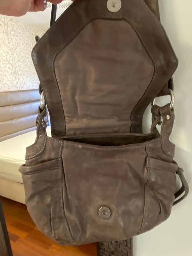 Bolso bandolera Zoe Lu piel marrón