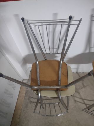 Juego de 4 sillas vintage formica cocina