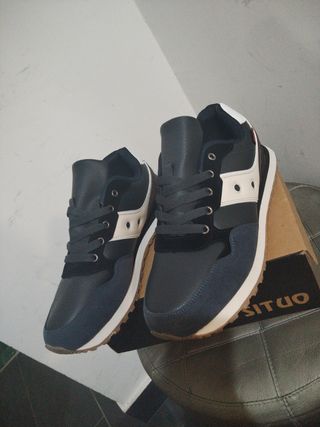 Sneakers uomo sportive blu e bianche n.42