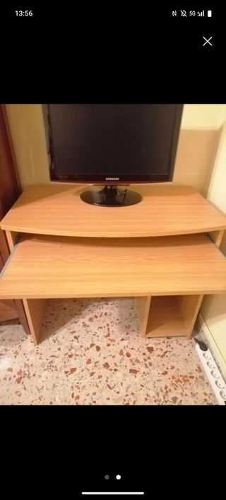 Escritorio de madera color beige/marrón