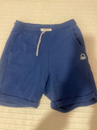 Pantalones cortos Benetton azul y amarillo