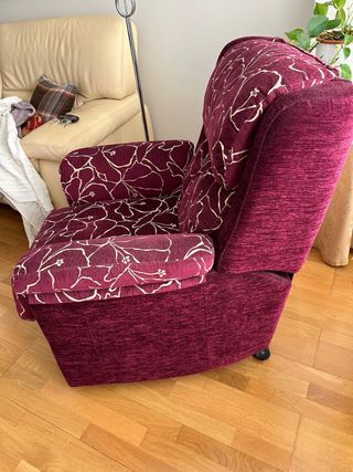 Sillón reclinable con mando, varias posiciones