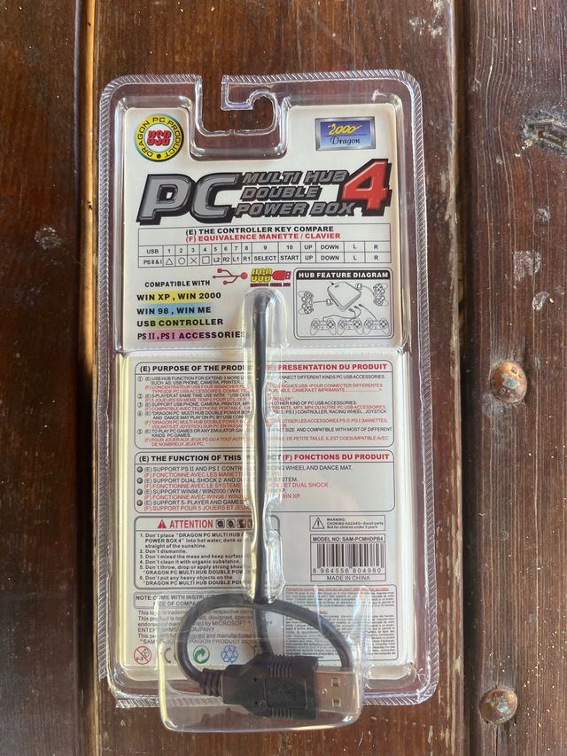 Adaptador USB PC Multi Hub 4 Puertos PS1/PS2