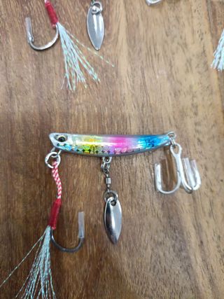 señuelos jig pesca spinning 15gr caña carrete