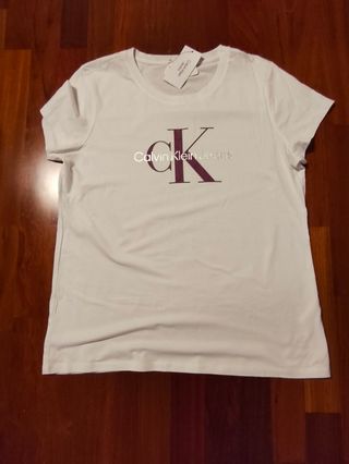 Camiseta Calvin Klein Jeans Blanca Talla XL