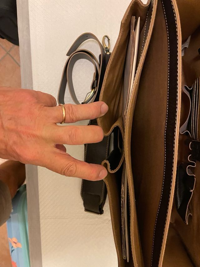 Borsa in pelle marrone