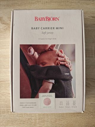 Mochila Portabebés BabyBjörn Mini Soft Jersey Rosa