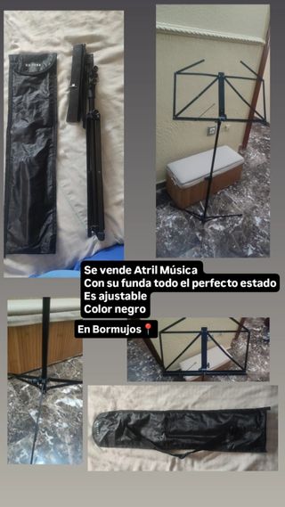 Atril de música negro ajustable
