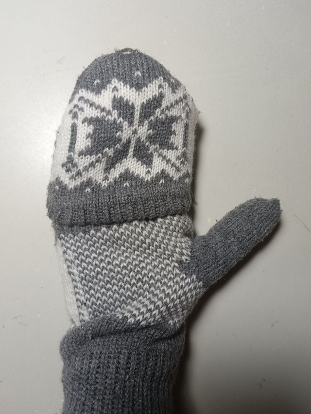 Guanti senza dita donna grigio e bianco