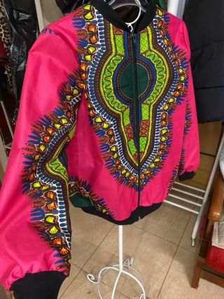 Chaqueta Bomber Estampada Rosa