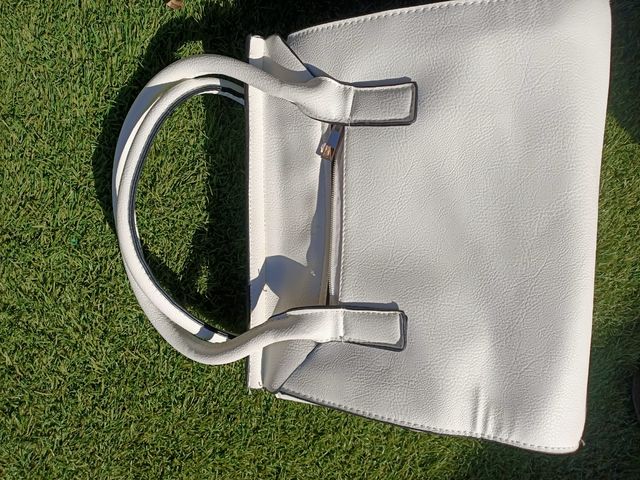 Bolso de hombro Greenwich gris y blanco
