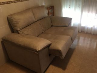Sofá 2 plazas reclinable beige