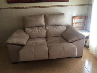 Sofá 2 plazas reclinable beige