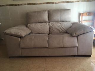 Sofá 2 plazas reclinable beige