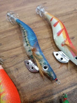 Señuelos Choco calamar Pesca Spinning caña carrete