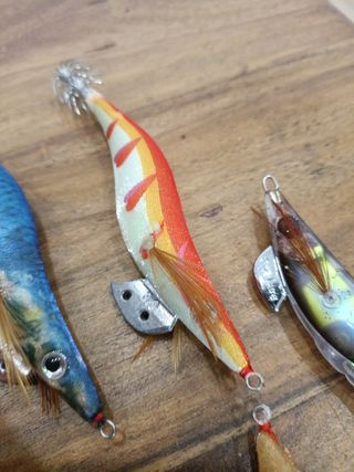 Señuelos Choco calamar Pesca Spinning caña carrete