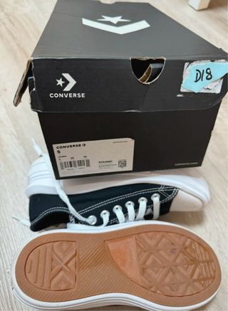 Converse plataforma negras talla 36