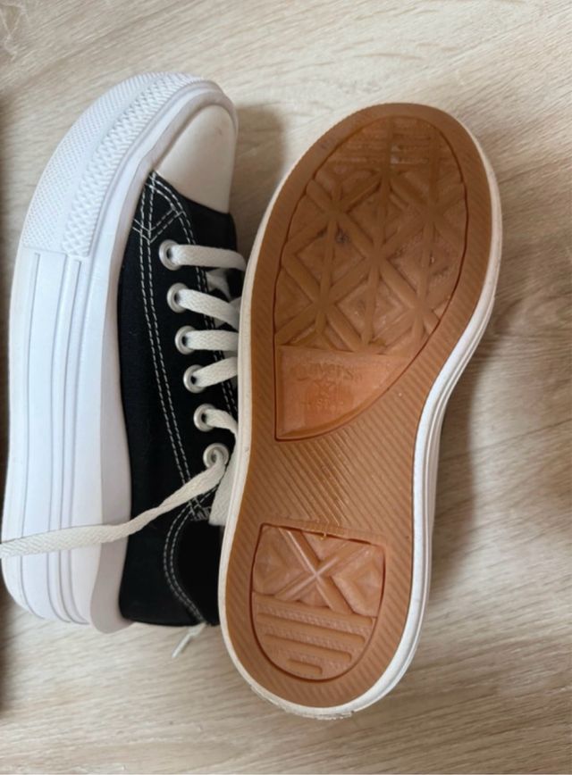 Converse plataforma negras talla 36