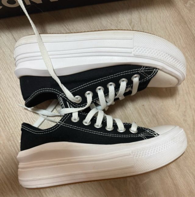 Converse plataforma negras talla 36