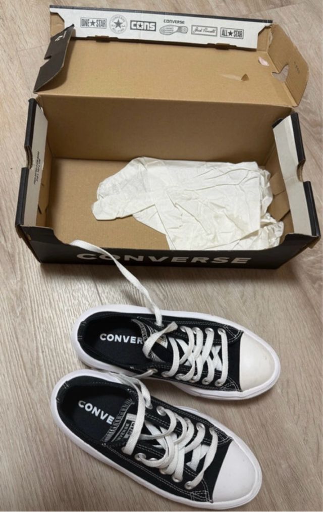 Converse plataforma negras talla 36