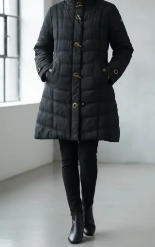 Chaquetón negro largo talla L