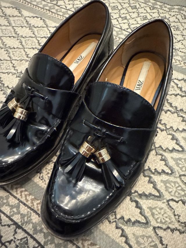 Mocasines Zara Negros Talla 38