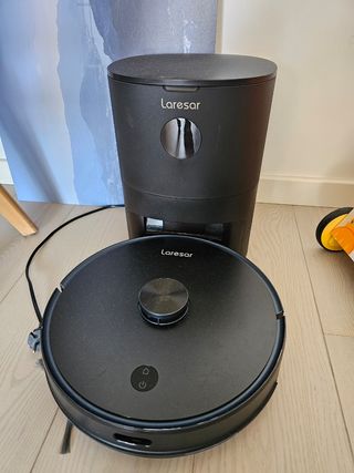 Laresar Robot Aspirador y Fregasuelos Negro