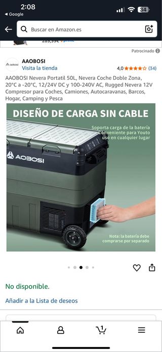 AAOBOSI Nevera Portátil 50L Doble Zona
