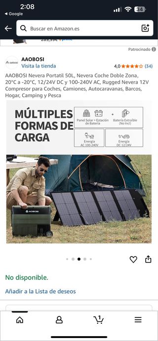 AAOBOSI Nevera Portátil 50L Doble Zona