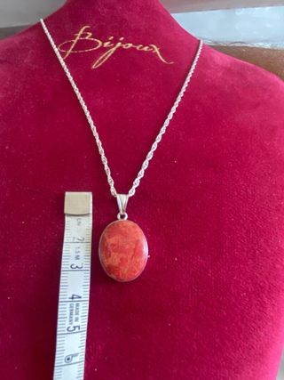 Collana vintage in argento e corallo fossile