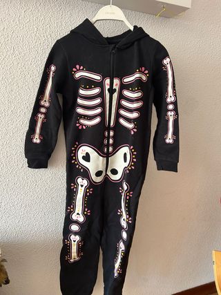Mono Esqueleto Halloween Niña Talla 9-10