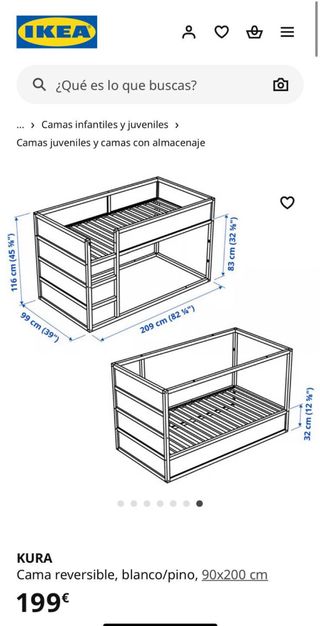 Oportunidad!!! Cama KURA IKEA Reversible nueva 