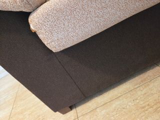Sofá de 2 plazas beige y marrón