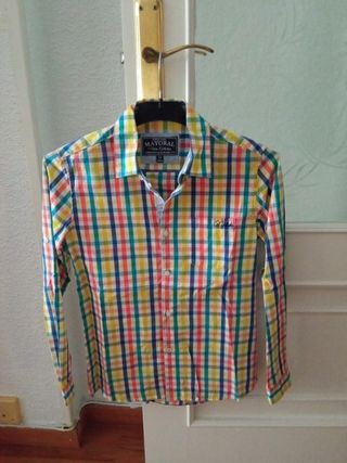 Camisa cuadros niño Mayoral talla 12usada una vez 