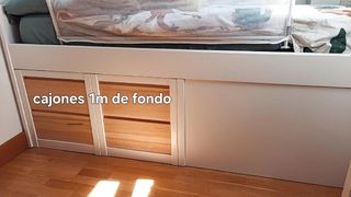 Cama+canape nueva. 190x90 Blanco/pino natural
