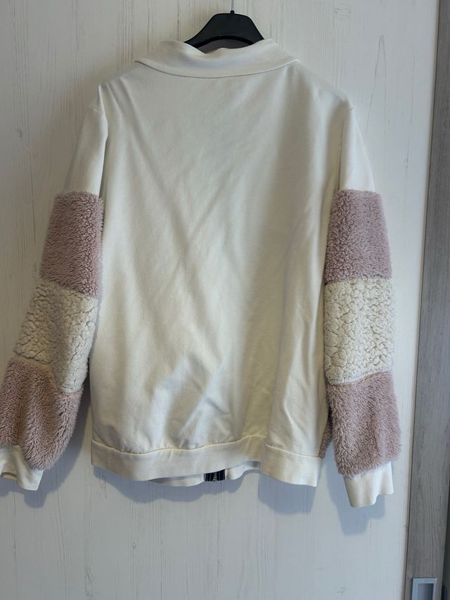 Chaqueta borreguito rosa y blanco