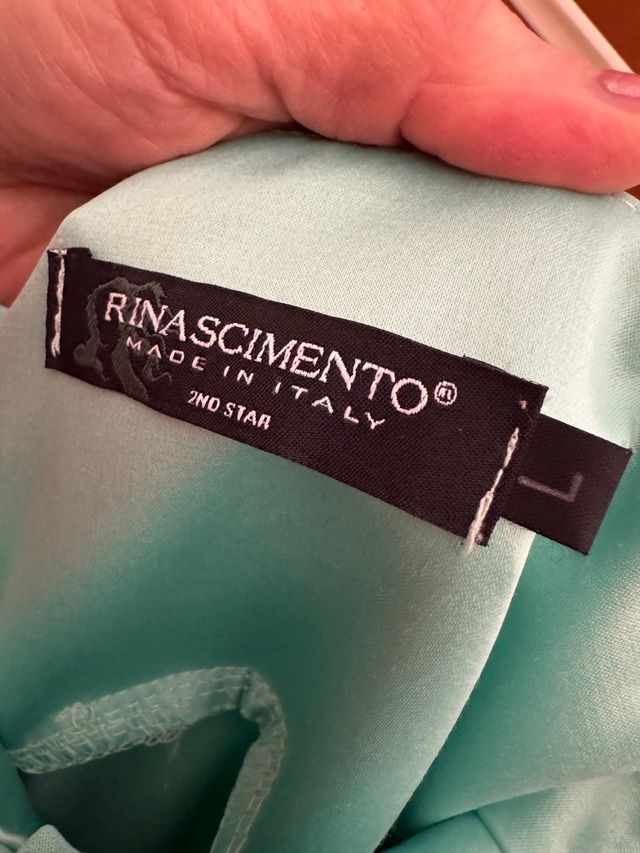 Vestito cerimonia Rinascimento oro e verde acqua