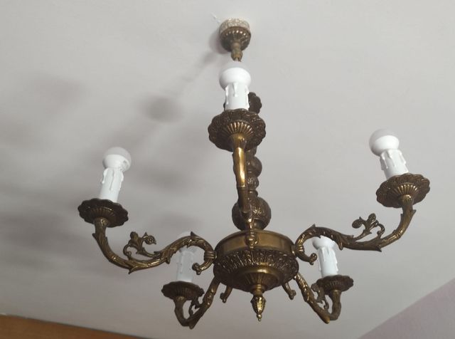 Lámpara de techo bronce antigua