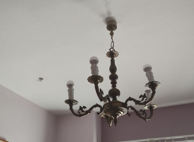 Lámpara de techo bronce antigua