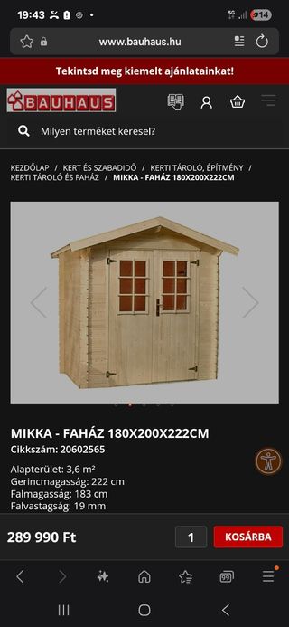 Caseta de madera Bauhaus 19mm