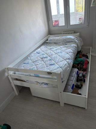 Cama nido 90 + cajón extraíble. 