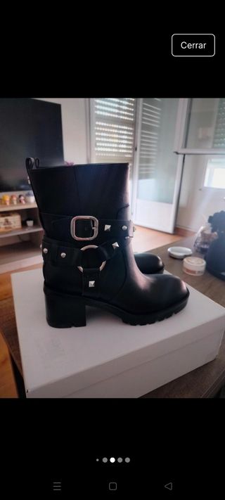 Botas Guess Tacon Talla 38 Negras Doradas