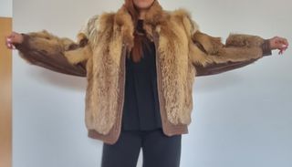 Bomber Piel Zorro Beige/Marrón